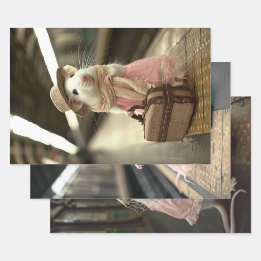  reizende muizen decoupage inpakpapier vel (Set)