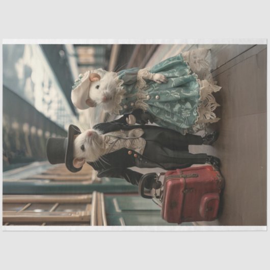 reizende muizen decoupage tissuepapier (Voorkant)