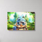 Reizende uil op een betoverd bos canvas afdruk (Voorkant)
