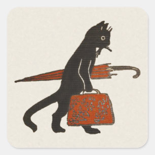 Reizende Zwarte Kat Stickers