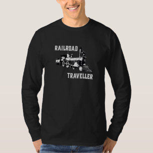 Reiziger per spoor Stoomtrein Locomotief machinist T-shirt