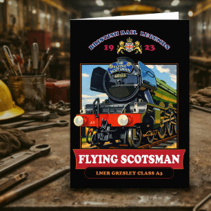 Reiziger Stoomlocomotief Flying Scotsman Vintage P Bedankkaart