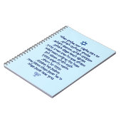 Reizigergebed op Hebreeuwse Blauwe Tekst Notitieboek (Linkerzijde)