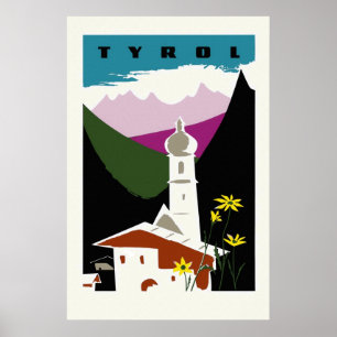 Reizigerpastel Tyrol Oostenrijk Poster