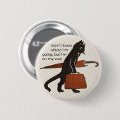  Reizigerrand Button zwarte kat ronde (Voorkant /achterkant)