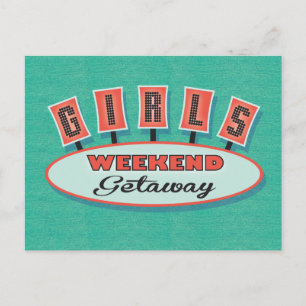 Reizigerroute briefkaart van het Girls-weekend