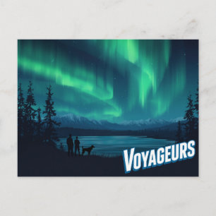 Reizigers Aurora Borealis Kunst Briefkaart