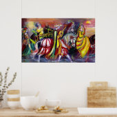 Reizigers in de nacht poster (Keuken)