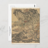 Reizigers in het najaar van het landschap van Chen Briefkaart (Voorkant / Achterkant)