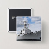 Reizigers mannen vierkante button 5,1 cm (Voorkant /achterkant)