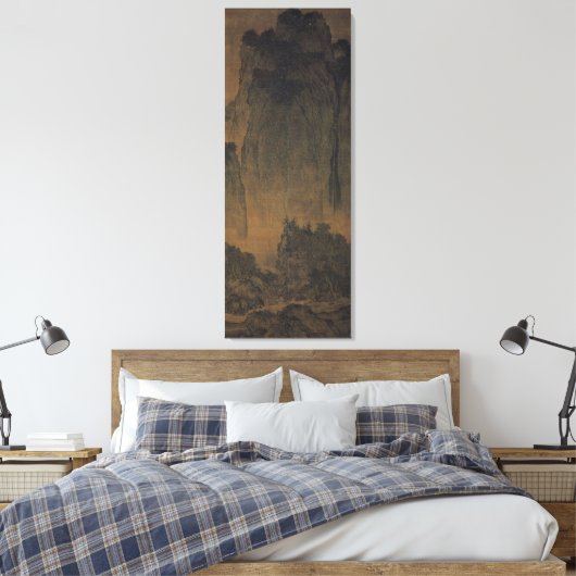 Reizigers te midden van bergen en stromen / canvas afdruk (Insitu (Slaapkamer))