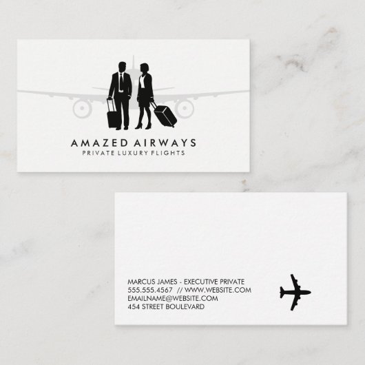 Reizigers | Vliegtuig Visitekaartje (Voorkant / Achterkant)