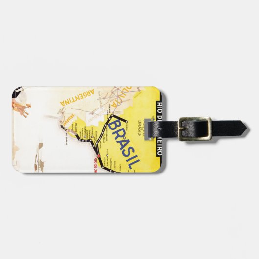 Reizigersbrasem Brazilië per vliegtuig Bagagelabel (Voorkant horizontaal)