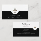 Reizigersdienst + vliegtuig zwart-wit visitekaartje (Voorkant / Achterkant)