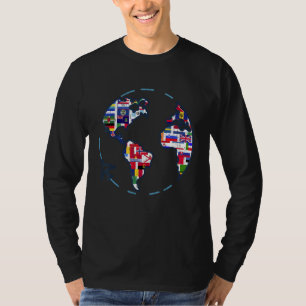 Reizigerslanden Wereldvlaggen Internationale Werel T-shirt