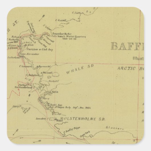 Reizigersreis in Baffin Vierkante Sticker (Voorkant)