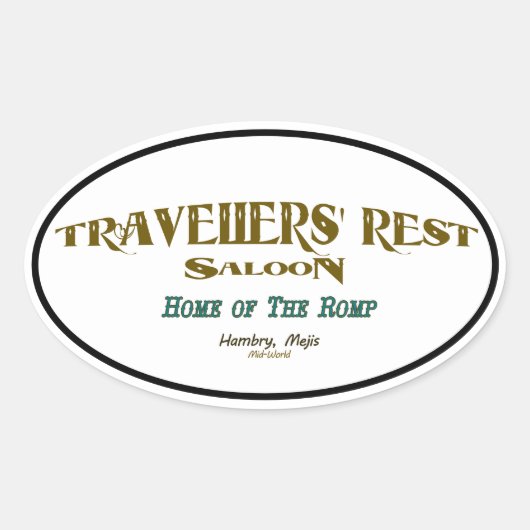 Reizigersrustsalon Ovale Sticker (Voorkant)