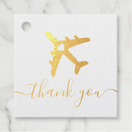 Reizigersvliegtuig bestemming Weg dank u Bedankjes Labels