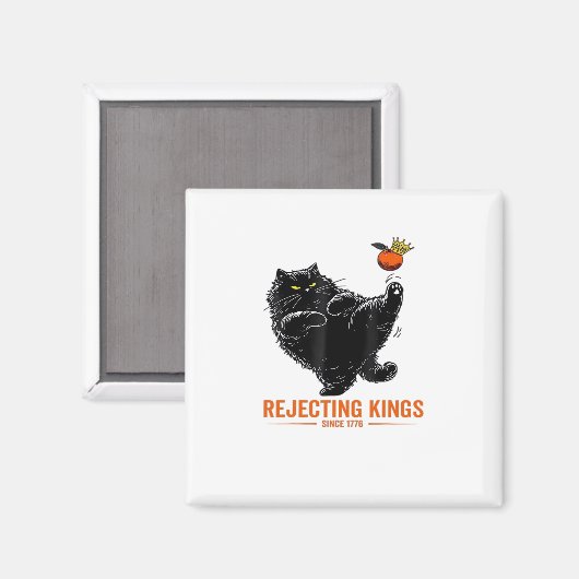 Rejecting Kings Since 1776 Patriotic USA Flag Magneet (Voorkant / Achterkant)