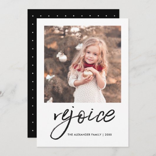 Rejoice and Be Glad Religieux Carte Photo Noël (Devant / Derrière)