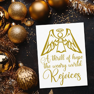 Rejoice Angel Elegant Gold Religieuze Kerstmis Feestdagenkaart