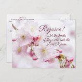 Rejoice Bible Verse Cherry Blossom Pasen Briefkaart (Voorkant / Achterkant)