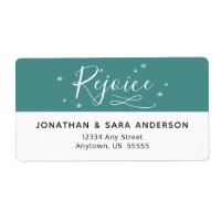 Rejoice | Blauwgroen en wit kerstterugkeringsadres