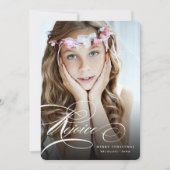 Rejoice Classic Script Religious kerstfoto Feestdagenkaart (Voorkant)
