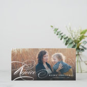 Rejoice Classic Script Religious kerstfoto Feestdagenkaart (Staand voorkant)