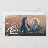Rejoice Classic Script Religious kerstfoto Feestdagenkaart (Voorkant)