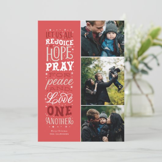 Rejoice in Hope Carte photo religieuse de Noël (Debout devant)