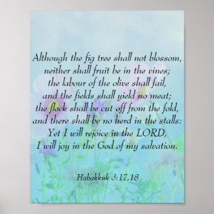 Rejoice in the Lord - Habakkuk 3:17,18 Poster