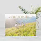 Rejoice kerstfotokaart feestdagenkaart (Staand voorkant)