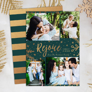 Rejoice Kerstkaart voor collage Faux Folie Gre