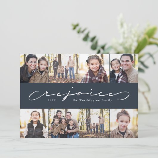 Rejoice photo collage marine carte de Noël (Debout devant)