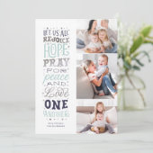 Rejoice Religieux Faux Argent Foil Carte de Noël (Debout devant)