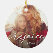 Rejoice Script | Foto Keramisch Ornament (Achterkant)