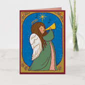 Rejoicing Angel Kerstmis Folie Feestdagenkaart (Voorkant)