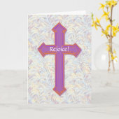 Rejoignez la carte de Pâques de Croix Rustique vio (Fleur jaune)