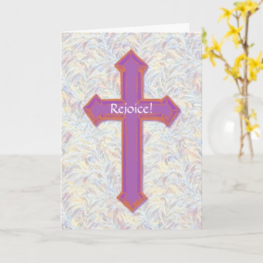 Rejoignez la carte de Pâques de Croix Rustique vio (Fleur jaune)