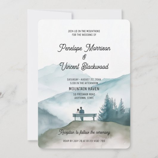 Rejoignez-nous dans les montagnes Invitation (Devant)