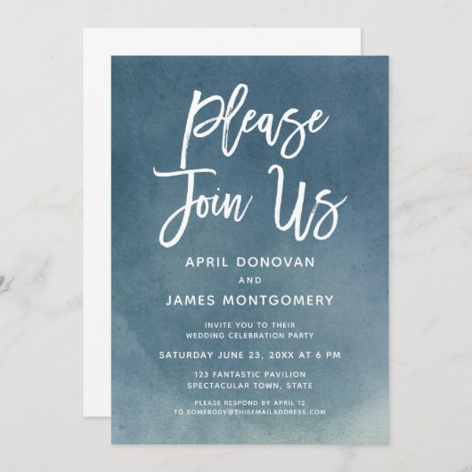 Rejoignez-nous Faire-part de mariage de typographi (Devant / Derrière)