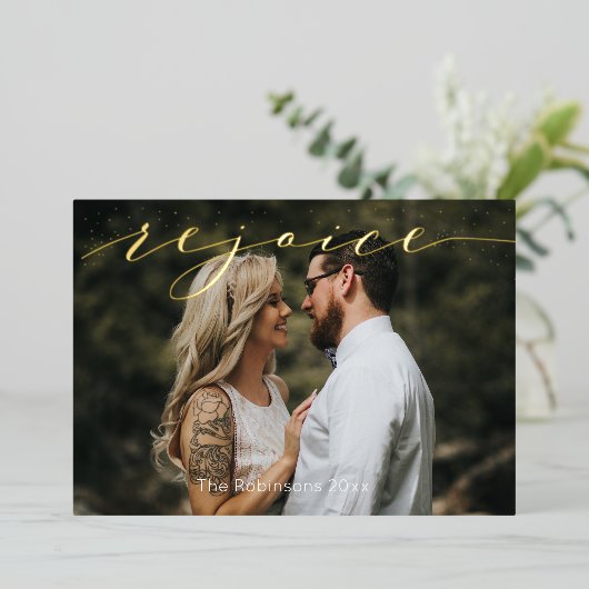 Réjouir Script Photo Moderne Vacances (Debout devant)