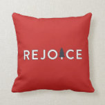 Réjouissez Arbre de Noël Coussin - Rouge<br><div class="desc">Une façon moderne de décorer pour les vacances ! Cet oreiller de Noël lance tout cela avec le mot "réjouissez" et un arbre de Noël. Moderne et élégant.</div>