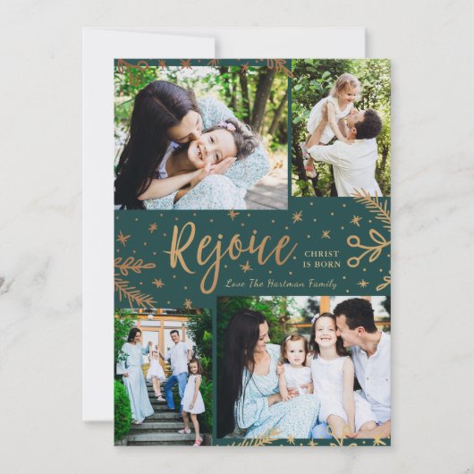 Réjouissez | Coller la carte de Noël | Faux Foil G (Devant)