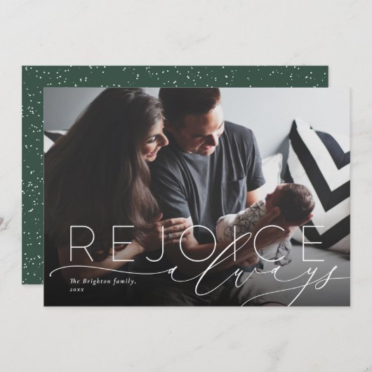 Réjouissez toujours faire-part de naissance religi (Devant / Derrière)