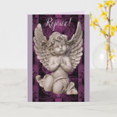 Réjouissez-vous ! Carte de Noël Ange Avec Verse Bi (Fleur jaune)