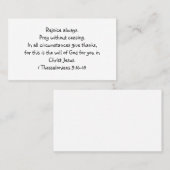 Réjouissez-vous toujours Standard, Carte de visite (Devant / Derrière)