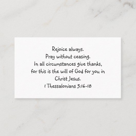 Réjouissez-vous toujours Standard, Carte de visite (Devant)