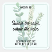 Rejuvenating Eucalyptus Sage Candle Sticker Label (Voorkant)